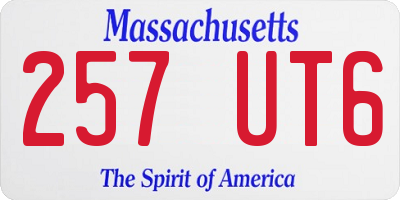 MA license plate 257UT6