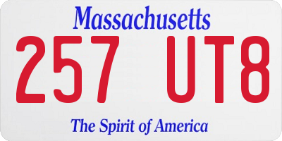 MA license plate 257UT8