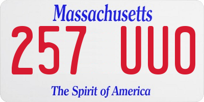 MA license plate 257UU0