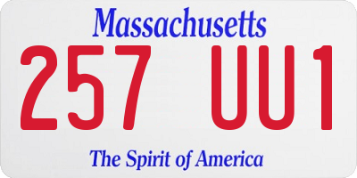MA license plate 257UU1