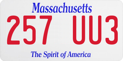 MA license plate 257UU3