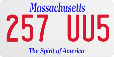 MA license plate 257UU5