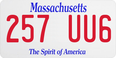 MA license plate 257UU6