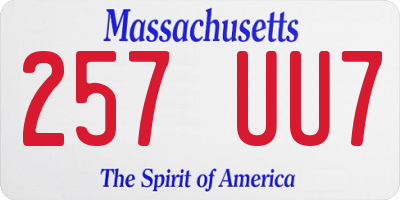 MA license plate 257UU7