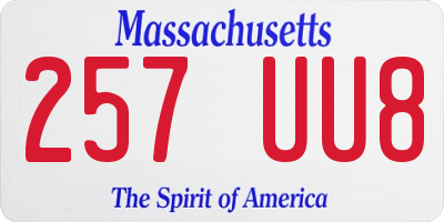 MA license plate 257UU8