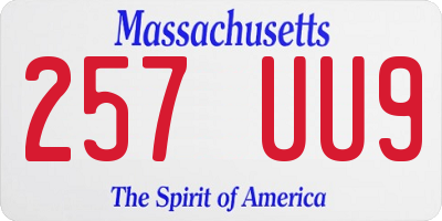 MA license plate 257UU9