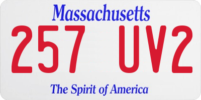 MA license plate 257UV2