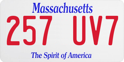 MA license plate 257UV7