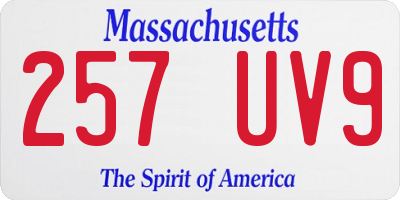 MA license plate 257UV9