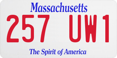 MA license plate 257UW1