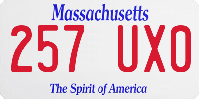 MA license plate 257UX0