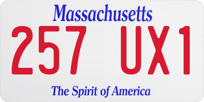 MA license plate 257UX1