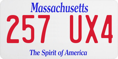 MA license plate 257UX4