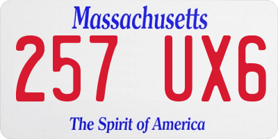 MA license plate 257UX6