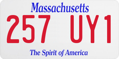MA license plate 257UY1