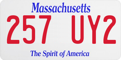MA license plate 257UY2
