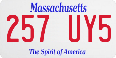 MA license plate 257UY5