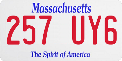 MA license plate 257UY6