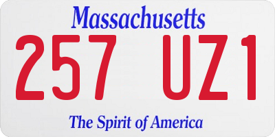 MA license plate 257UZ1