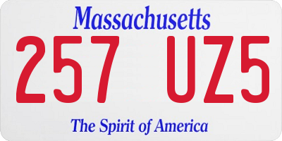 MA license plate 257UZ5