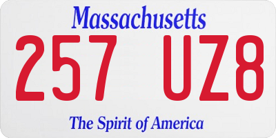 MA license plate 257UZ8