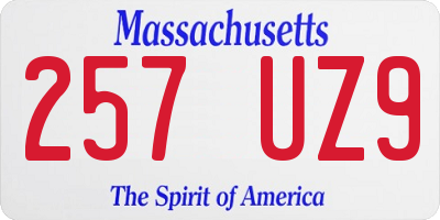 MA license plate 257UZ9