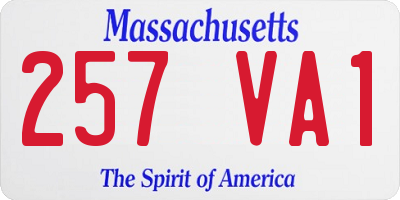 MA license plate 257VA1