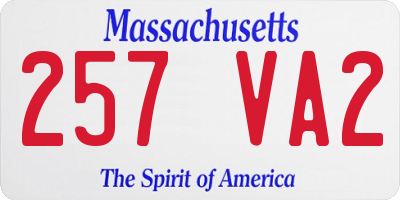 MA license plate 257VA2