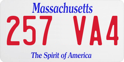 MA license plate 257VA4