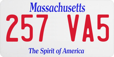 MA license plate 257VA5