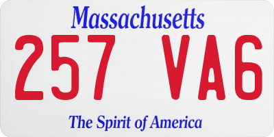 MA license plate 257VA6