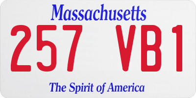 MA license plate 257VB1