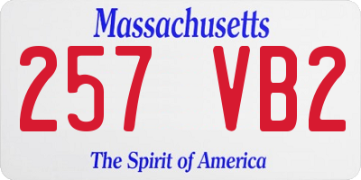 MA license plate 257VB2