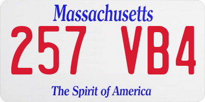 MA license plate 257VB4