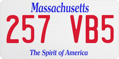 MA license plate 257VB5