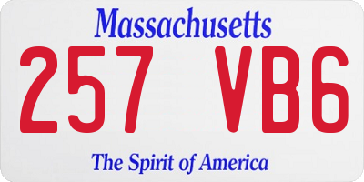 MA license plate 257VB6