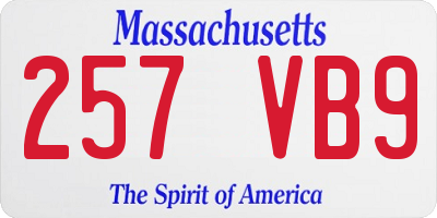 MA license plate 257VB9