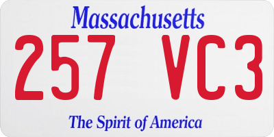 MA license plate 257VC3