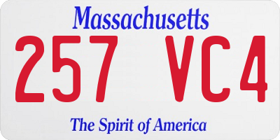 MA license plate 257VC4