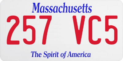 MA license plate 257VC5