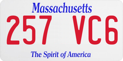 MA license plate 257VC6