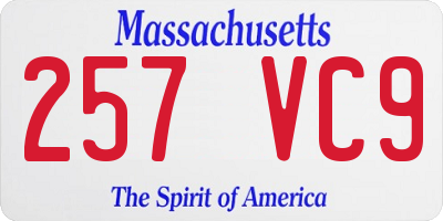 MA license plate 257VC9