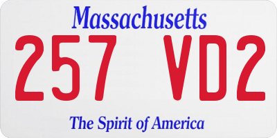 MA license plate 257VD2
