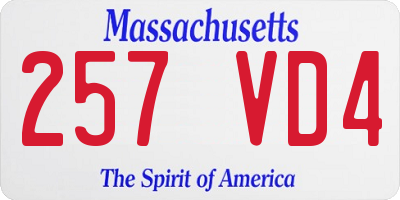 MA license plate 257VD4