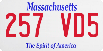 MA license plate 257VD5