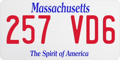 MA license plate 257VD6