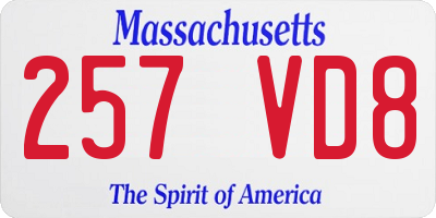 MA license plate 257VD8