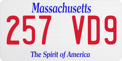 MA license plate 257VD9