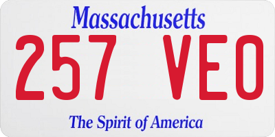 MA license plate 257VE0