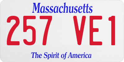 MA license plate 257VE1